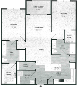 B2 - Two Bedroom / Two Bath - 1,284 Sq.Ft.*